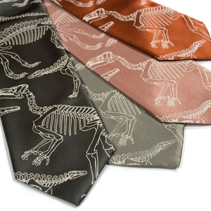 Dinosaur Bones Tie, Science gifts for him. Dinosaur Skeleton Men's Necktie. Dinosaur Tie Science teacher gift, gift for Paleontologist gift image 3
