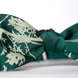 Absinthe Bow Tie, self tie bow tie. The Green Fairy, goth wedding, bow tie for groom. Wormwood, Artemisia leaves. Freestyle & adjustable bow image 3