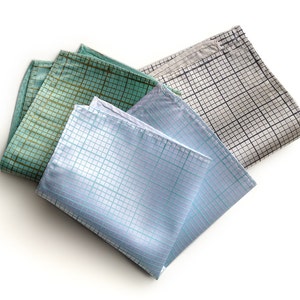 Graph paper pocket square. Silkscreened grid paper mens hanky. Gift for architect, engineer, designer gift, engineering grad. Nerd wedding