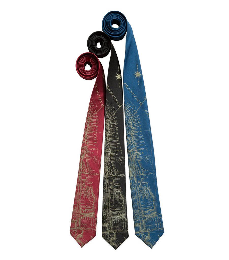 Men's Classic Necktie With California Map & Bears Print - Brown, 57" Length | Business, Wedding & Formal Wear