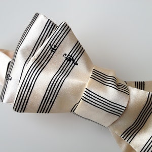 Music Staff Paper Self Tie Bow Tie. Sheet Music bow tie. Orchestra teacher gift, for symphony, piano teacher gift, classical guitar player
