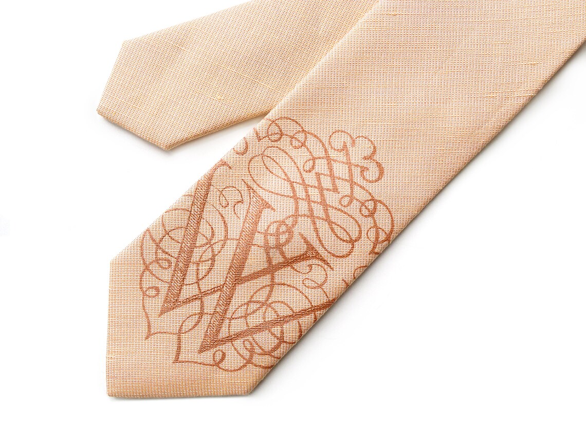 Personalized Mens Tie. Initial necktie custom monogram tie. Etsy