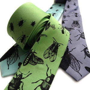 Insect Necktie. Buggy code, geek gift, entomology, pest control. Bug print tie. Entomologist gift, gift for science teacher, biology teacher image 8