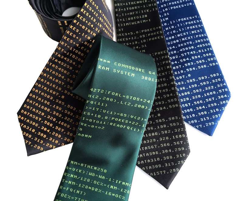 Commodore 64 Necktie. C64 Tie BASIC Code Print. Engineering Gift for ...