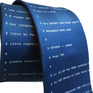 Apollo 11 Space Necktie – Novelty Men’s Tie, Microfiber, Handmade, Fun NASA Rocket Print, One Size