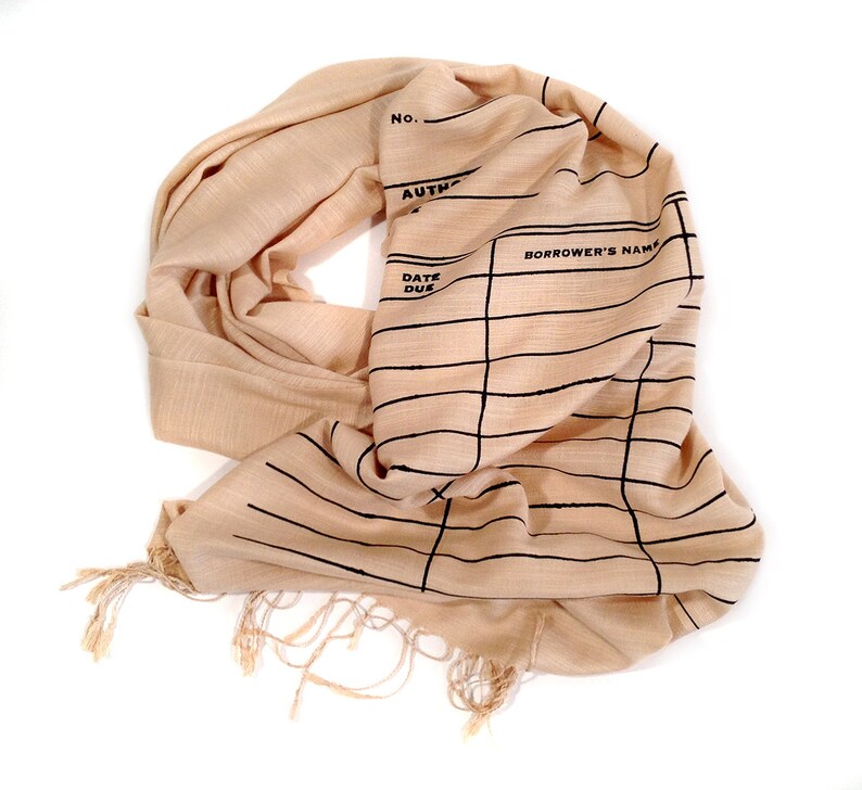 Library Date Due scarf. Book Scarf. Gift for librarian image 1