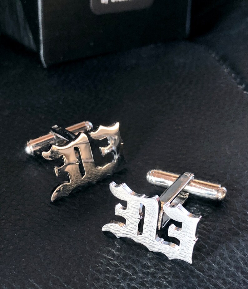 313 Cufflinks, Old English Script. Detroit Area Code Detroit gift, Michigan wedding, grooms cufflinks, brother gift, husband, boyfriend gift image 6