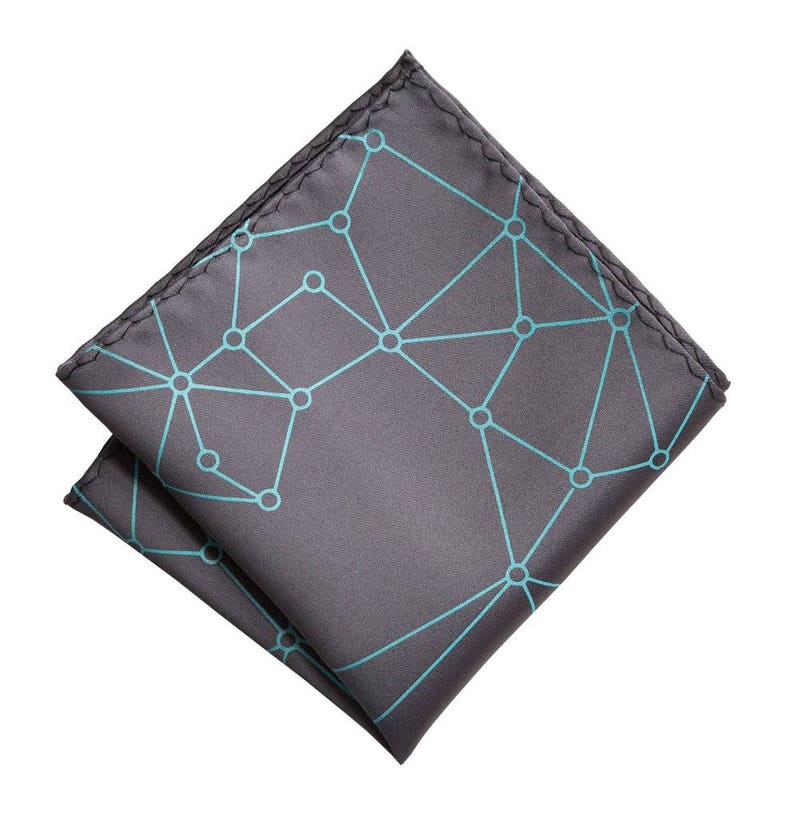Blockchain Pocket Square. Decentralized distributed network, geometric hanky crypto cryptocurrency ethereum bitcoin virtual currency finance image 4