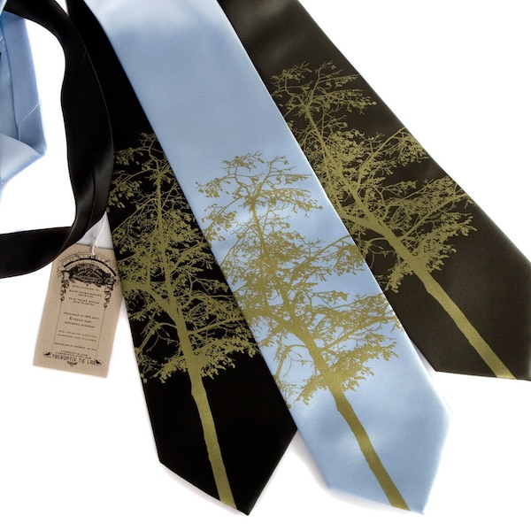 Mountain Aspen necktie. Aspen Tree tie. Aspen wedding, garden wedding, Aspen destination wedding, grooms tie, groomsmen ties, forest wedding