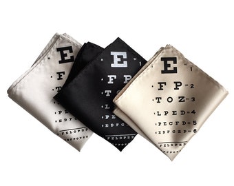 Eye Doctor Gift. Gift for Optometrist. Eye Chart Pocket Square. Ophthalmologist gift, optician gift, Optical shop, optometry student gift