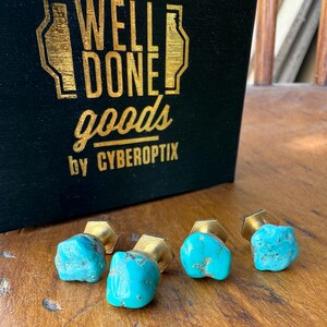 Turquoise Tuxedo Studs. Blue green, stone shirt stud set of 3, 4 or 5 buttons. Alternative formal tux studs for the groom, men's formalwear image 7