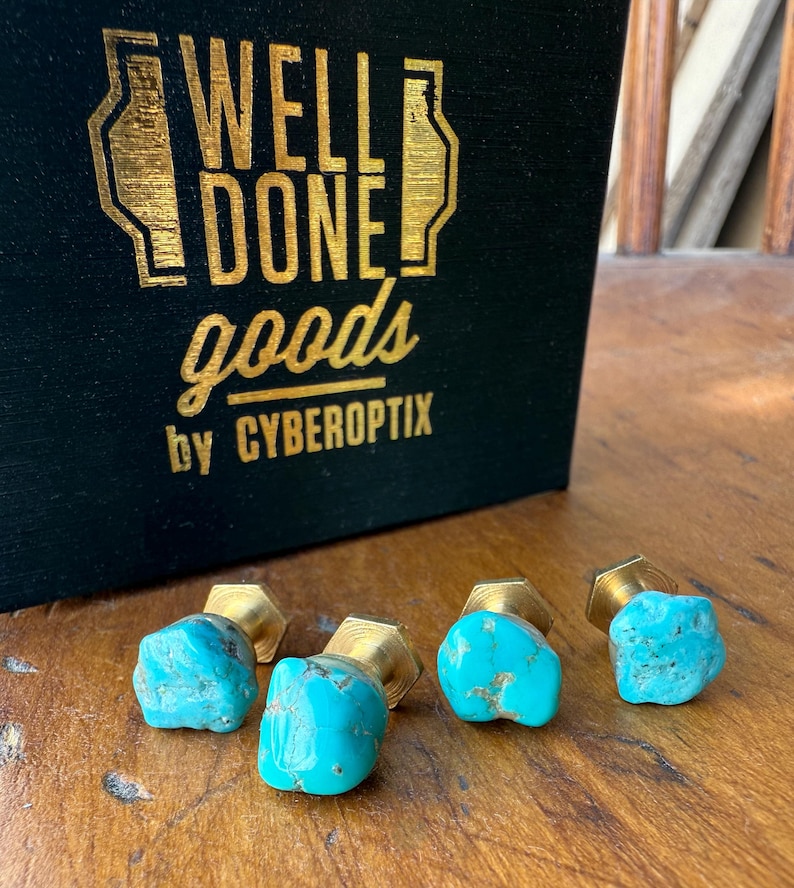 Turquoise Tuxedo Studs. Blue green, stone shirt stud set of 3, 4 or 5 buttons. Alternative formal tux studs for the groom, men's formalwear image 7