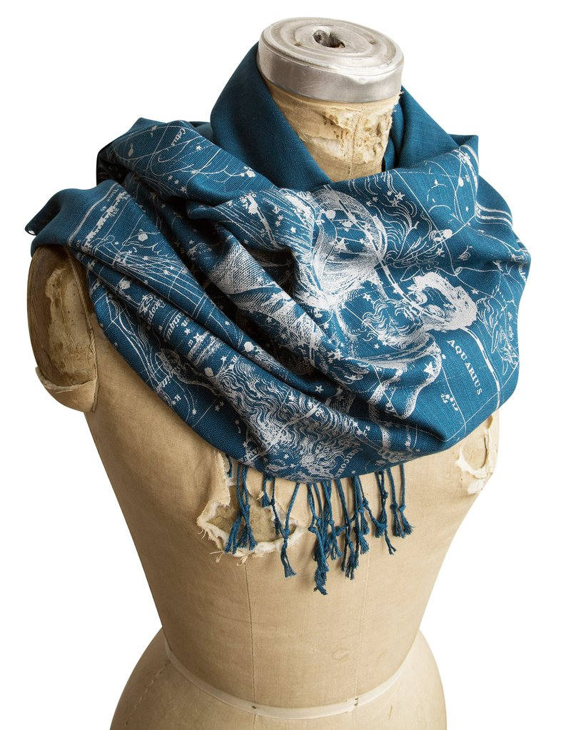 Aquarius & Capricorn Scarf, Zodiac Constellation, Star Chart