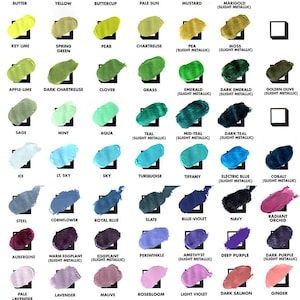 May include: A chart displaying 60 different paint colours, arranged by colour family. The chart features a range of colours, including red, orange, yellow, green, blue, purple, brown, and black. The chart also includes a variety of metallic colours, such as gold, silver, copper, and bronze. The chart is labelled "Printing Inks" and "Cyberoptix Tie Lab" at the top.