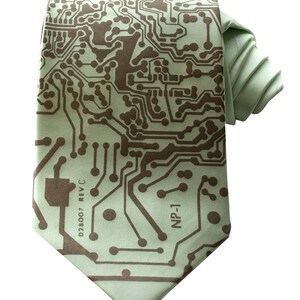 Circuit Board Tie, mens necktie. IT guy, gift for him. Computer programmer, geek gift men, electrical engineer, boyfriend gift, science ties image 10