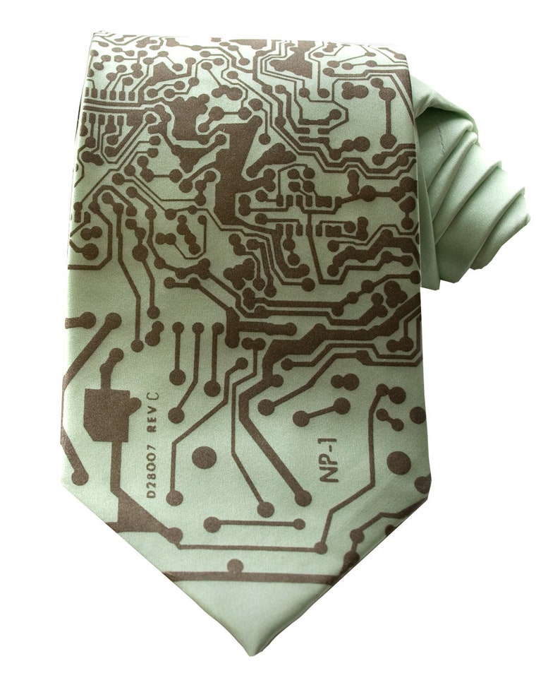 Circuit Board Tie, mens necktie. IT guy, gift for him. Computer programmer, geek gift men, electrical engineer, boyfriend gift, science ties image 10