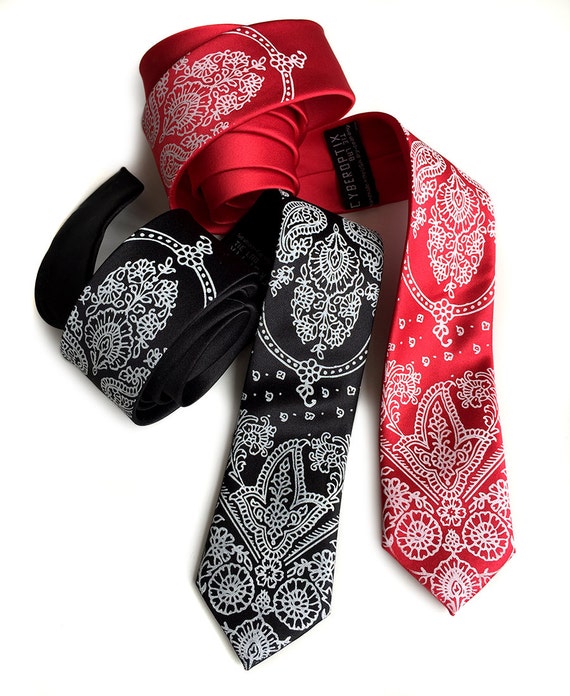 black bandana neck tie