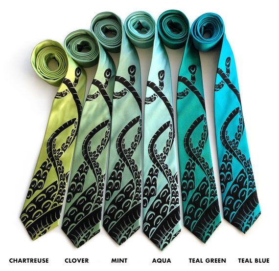 Octopus Tie, Silk Tie. Hp Lovecraft, Cthulhu, Kraken, Squid Tie