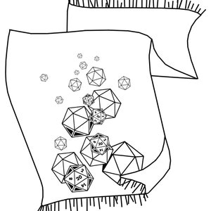 d20 scarf, critical role. RPG twenty sided die, bamboo pashmina. Nerd wedding, D and D inspired, polyhedral dice geek gift, gamer girl image 7