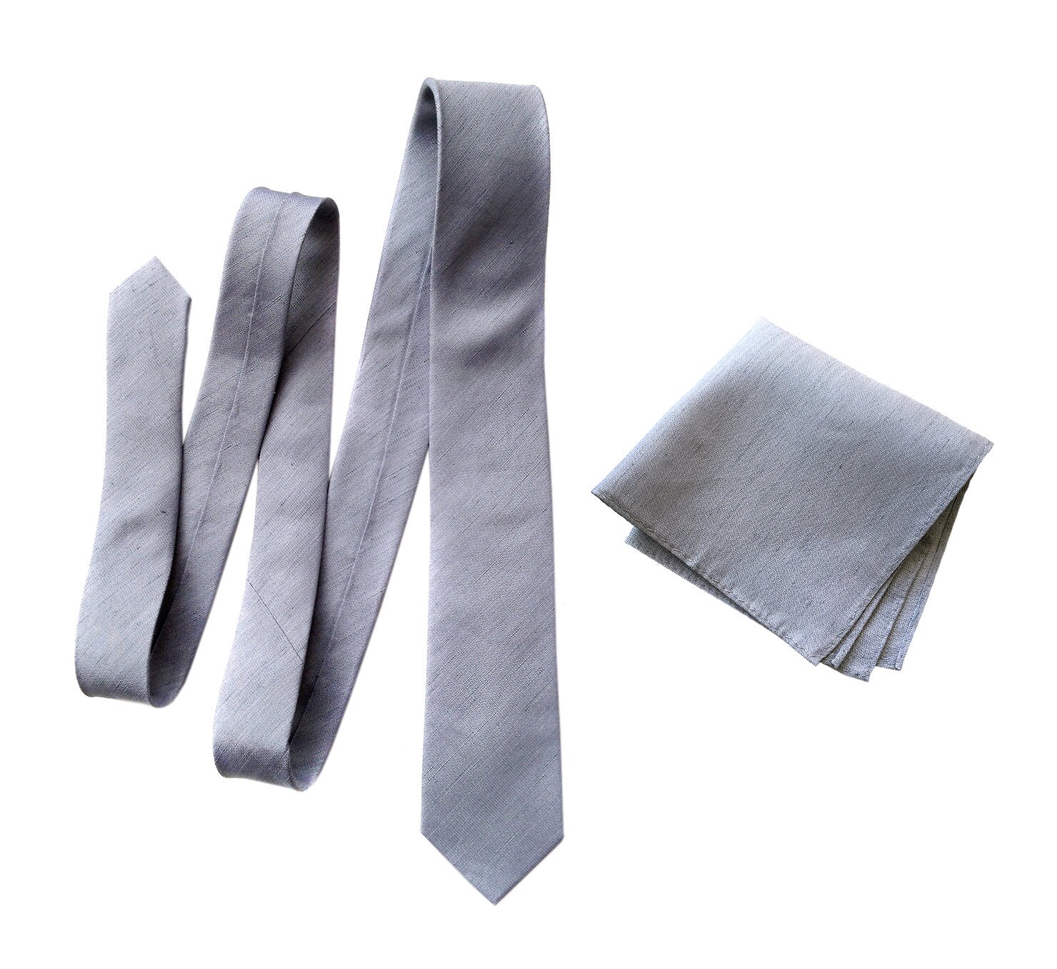 Silk Linen Tie - Gray Melange