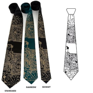 Circuit Board Tie. Short Circuit print men's necktie. image 4