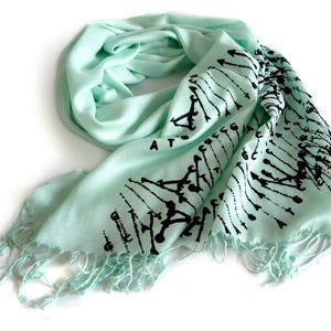 DNA Print Scarf. DNA Double Helix printed soft pashmina. Science scarf. Gift for science teacher, genetic researcher, genealogy, family tree image 3