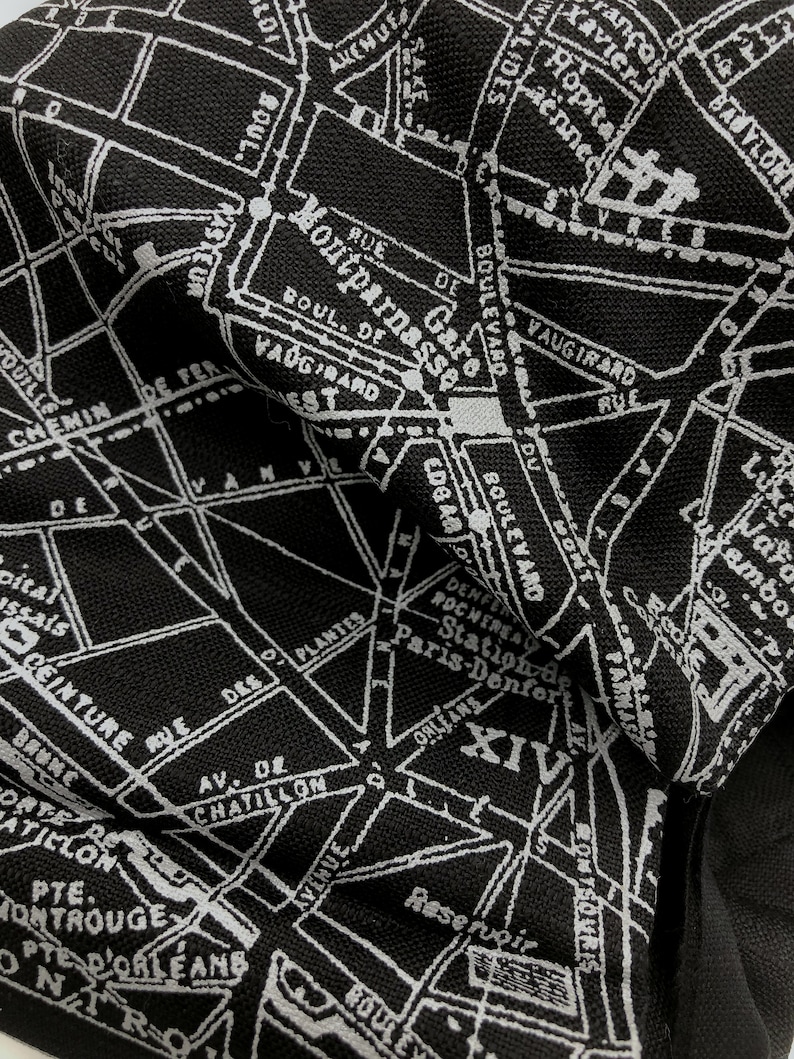 Paris Map Scarf. French map print fringed scarf. Bamboo pashmina, bridal shawl. Paris France wedding, Parisian, destination wedding in Paris pale grey on black