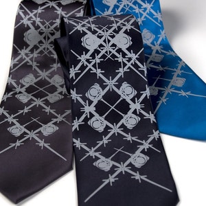 C-130 Necktie. Airplane tie. "Wingman" silkscreened necktie. Aviation argyle design. Pale grey print. Choose standard or narrow.