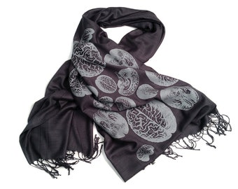 Brain scarf. Anatomical brains, bamboo pashmina. Brainstorm print scarf. Brain surgeon gift, neurologist gift, zombie lovers, psychiatrists