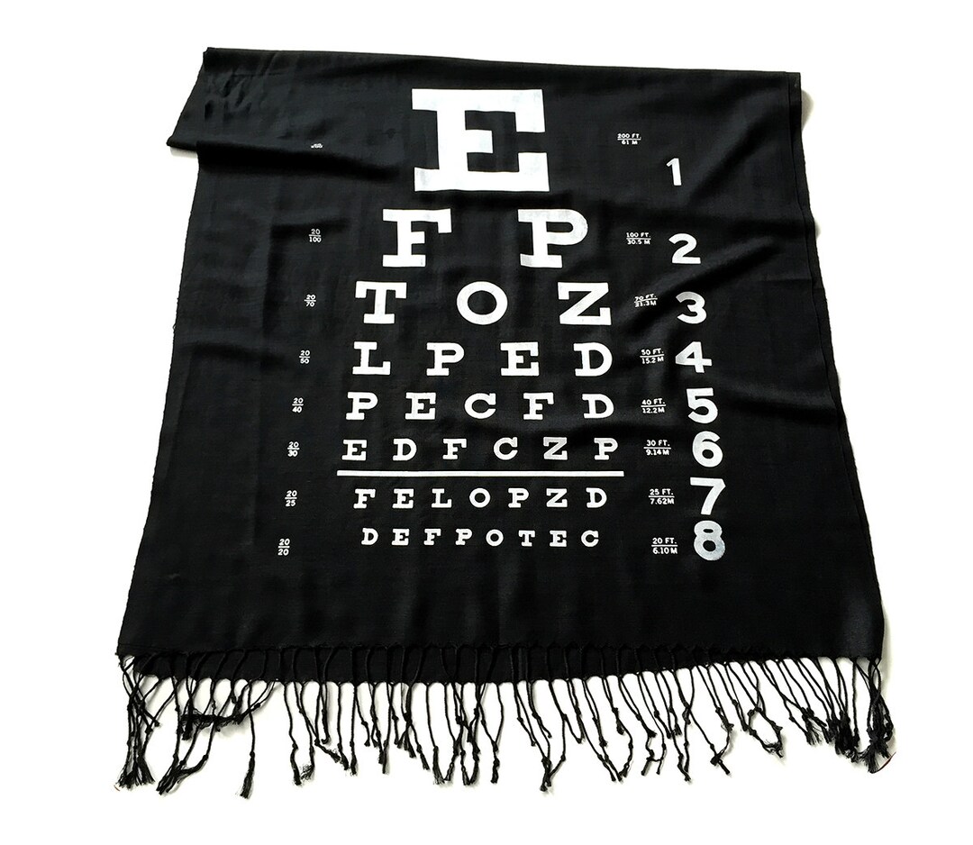 Eye Chart Scarf. Ophthalmology, Optometrist Gift, Eye Doctor Gift ...