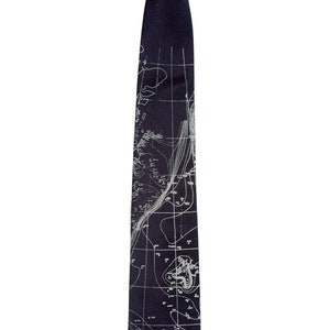 Contour Map Necktie. Scandinavia Topographic map tie, seafloor map, blueprint men's necktie. Engineer, ecology gift. Norway, Sweden, Finland image 3