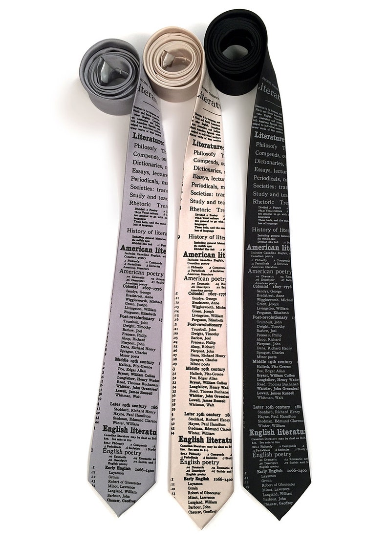 Literary Necktie. Dewey Decimal library classification for Literature. English teacher, librarian, writer, bookworm, author, reading gift. image 4