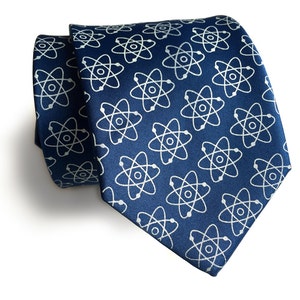 Atom Tie. Atomic model mens necktie, Science teacher gift, doctor, chemistry, molecule tie, science tie, Nuclear power plant, atomic energy image 2