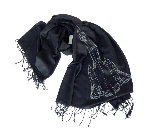 SR-71 Blackbird Scarf. Lockheed Blackbird Aircraft Pilot gifts for him Linen look pashmina Air Force gifts, NASA, military gift men or women