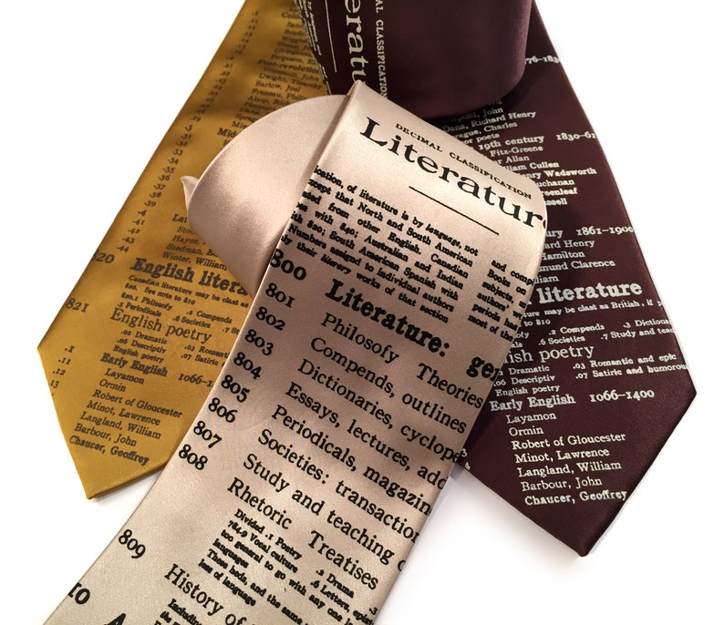 Literary Necktie. Dewey Decimal library classification for Literature. English teacher, librarian, writer, bookworm, author, reading gift. image 8