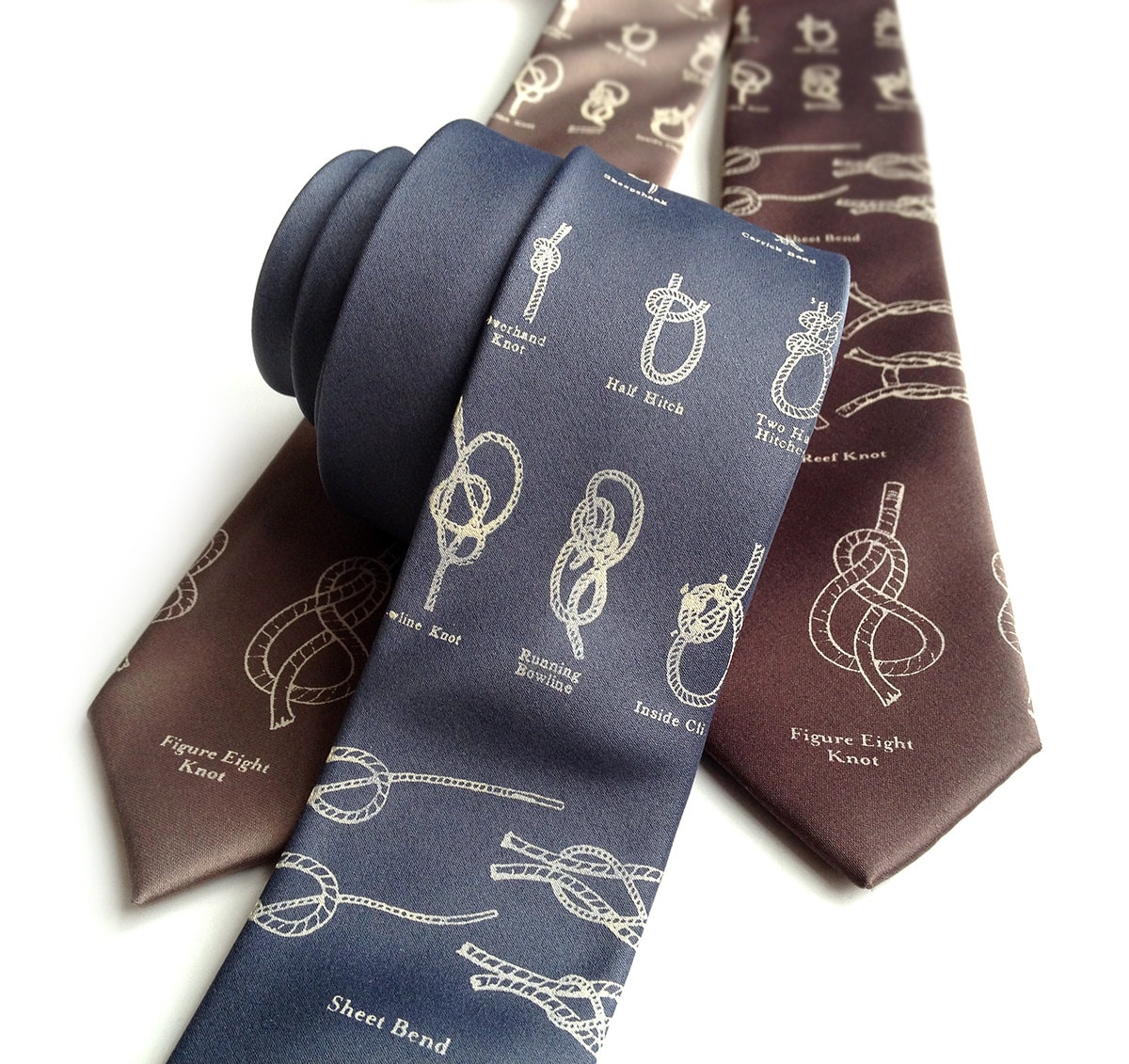 Boy Scout Knots Necktie. Knot Tying Diagram Tie. Sailing