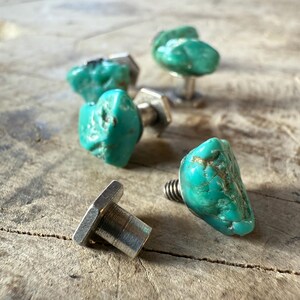 Turquoise Tuxedo Studs. Blue green, stone shirt stud set of 3, 4 or 5 buttons. Alternative formal tux studs for the groom, men's formalwear image 4