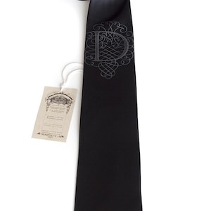 Custom Initial Necktie. Personalized tie custom ties. Monogram necktie single letter wedding ties Filigree font AlphabeTIES. Choose A-Z image 3