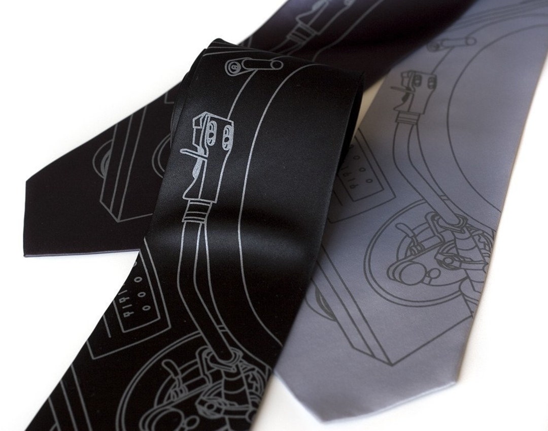 Gift for DJ, Dj Gifts for Men. Record Player Necktie, Technics 1200