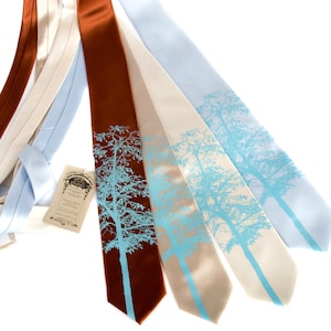 Tree tie, Mountain Aspen necktie. Gift for dad, wedding tie for groomsmen, tie for groom, Aspen wedding, garden wedding, outdoor ceremony image 3