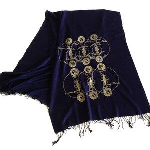 Merino badge scarf - Total Eclipse