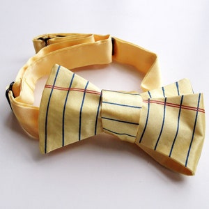 Notebook Paper bow tie. College Ruled bow tie. Wide Ruled lined paper tie. Silkscreen bowtie. Perfect teacher or writer gift. image 2