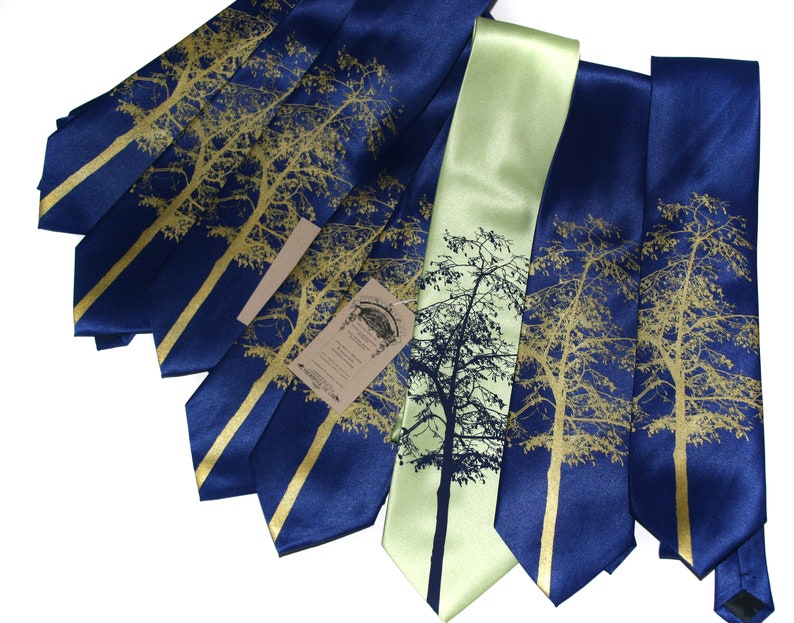 Tree tie, Mountain Aspen necktie. Gift for dad, wedding tie for groomsmen, tie for groom, Aspen wedding, garden wedding, outdoor ceremony image 10