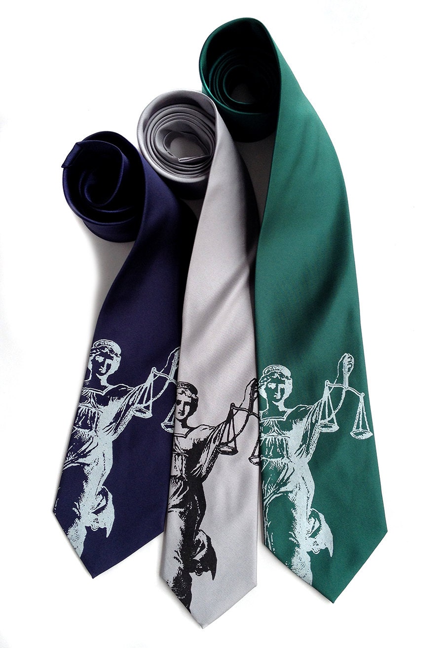Scales of Justice Black Silk Tie - Item #H0105 – For Counsel