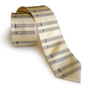 Sheet Music Necktie. Musician's Staff Paper Tie. Piano player gift, guitar player, orchestra, band teacher. Herringbone woven silk tie. image 4