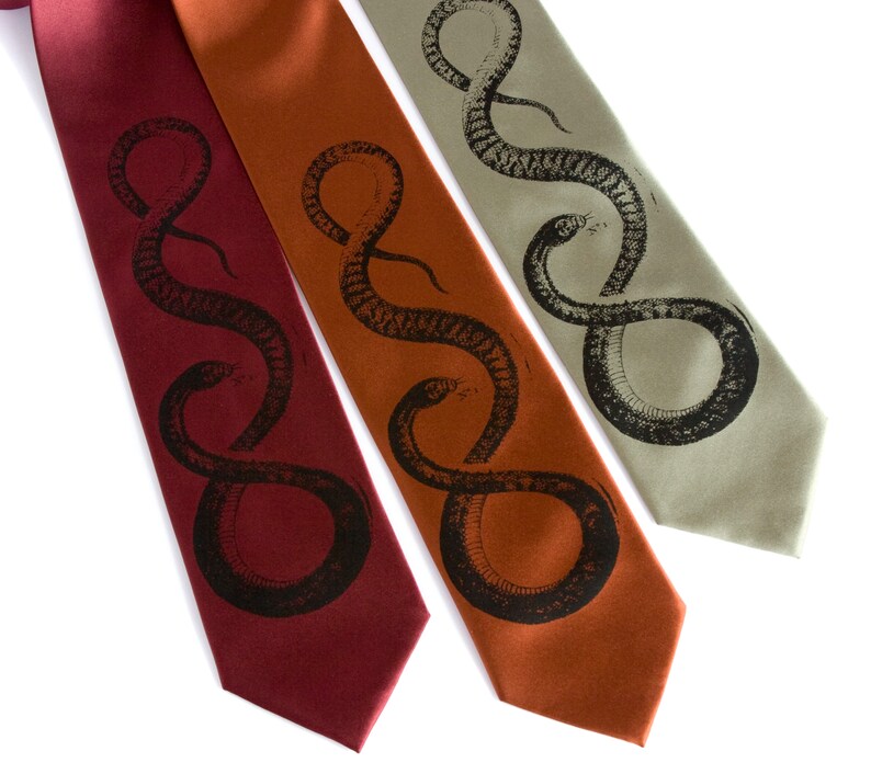 Snake Tie Skinny Tie or Wide. Reptile Lover Gift. Etsy