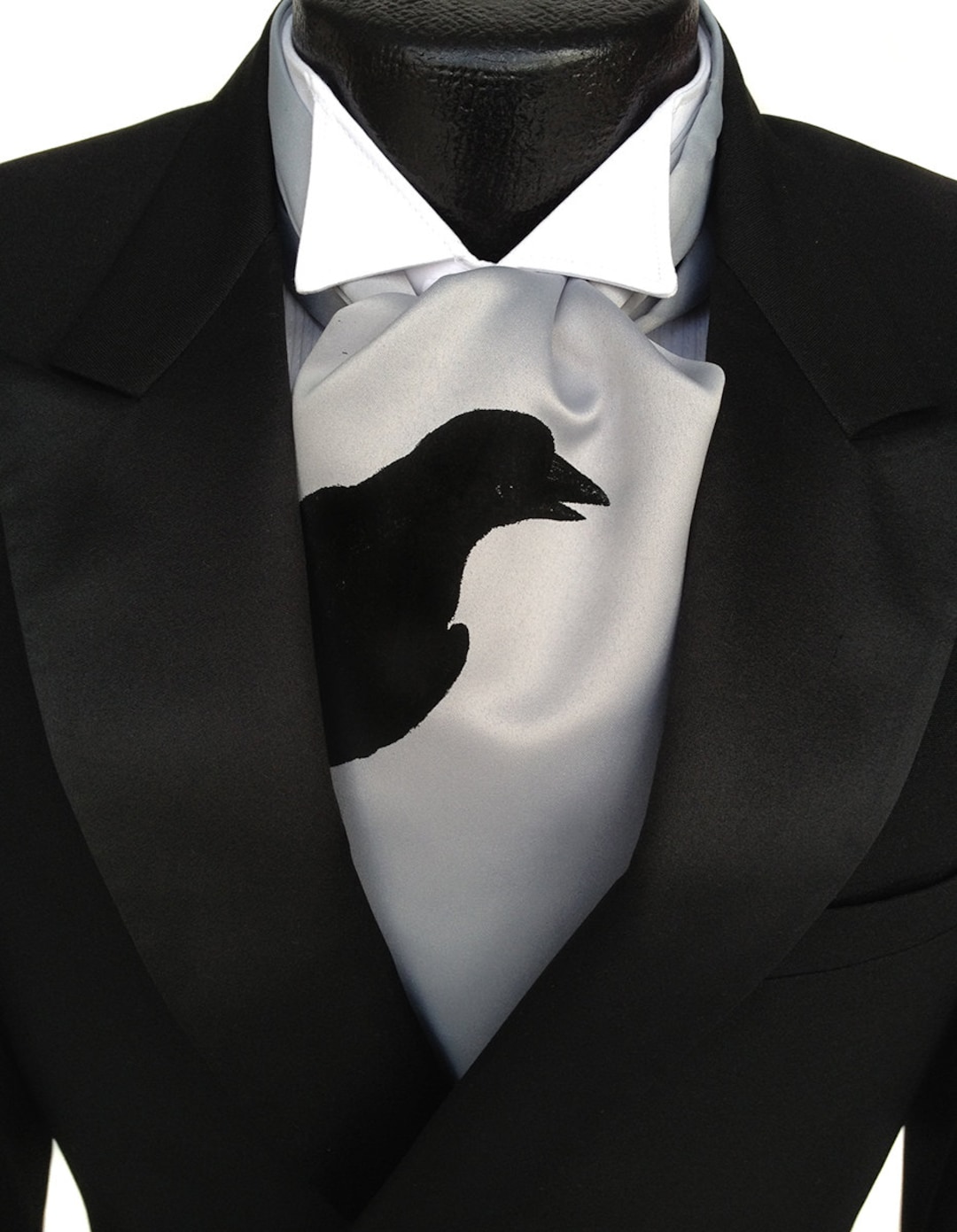 Raven Cravat Tie. Self Tie Mens Ascot Crow Print. Screenprinted Formal Ascot. Your Choice of Colors. Etsy UK
