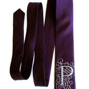 Custom Initial Necktie. Personalized tie custom ties. Monogram necktie single letter wedding ties Filigree font AlphabeTIES. Choose A-Z image 10