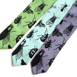 Insect Necktie. Buggy code, geek gift, entomology, pest control. Bug print tie. Entomologist gift, gift for science teacher, biology teacher image 10