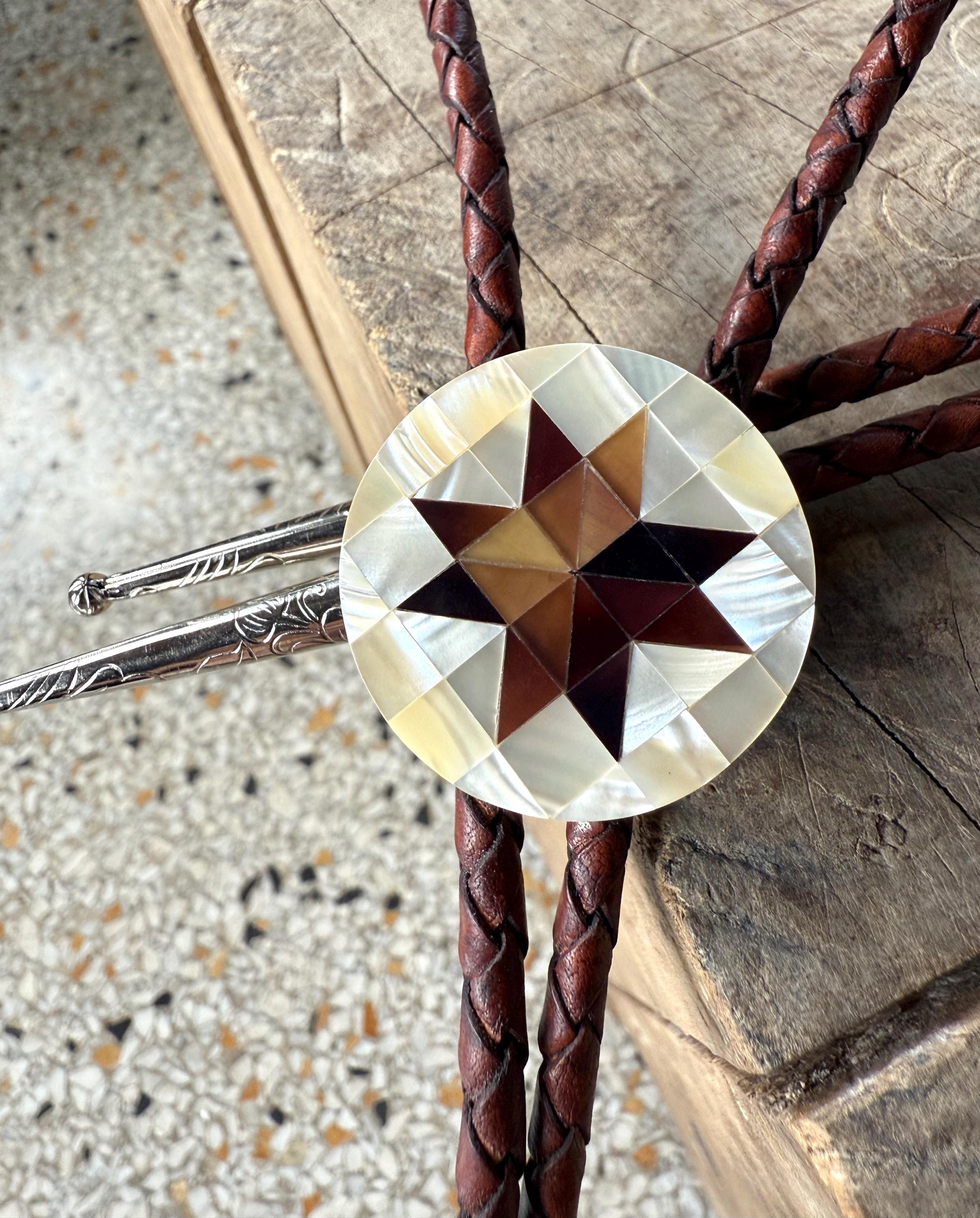 Cravate Bolo Texas Star Longhorn - Style Western Country, Argenté, Unisexe - Neuf Sans étiquette